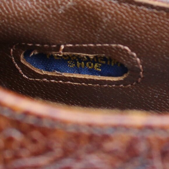 EUC Vtg 70s Florsheim Antelope Leather Derby, Men's 10.5 Narrow, Made in Canada - Picture 12 of 15